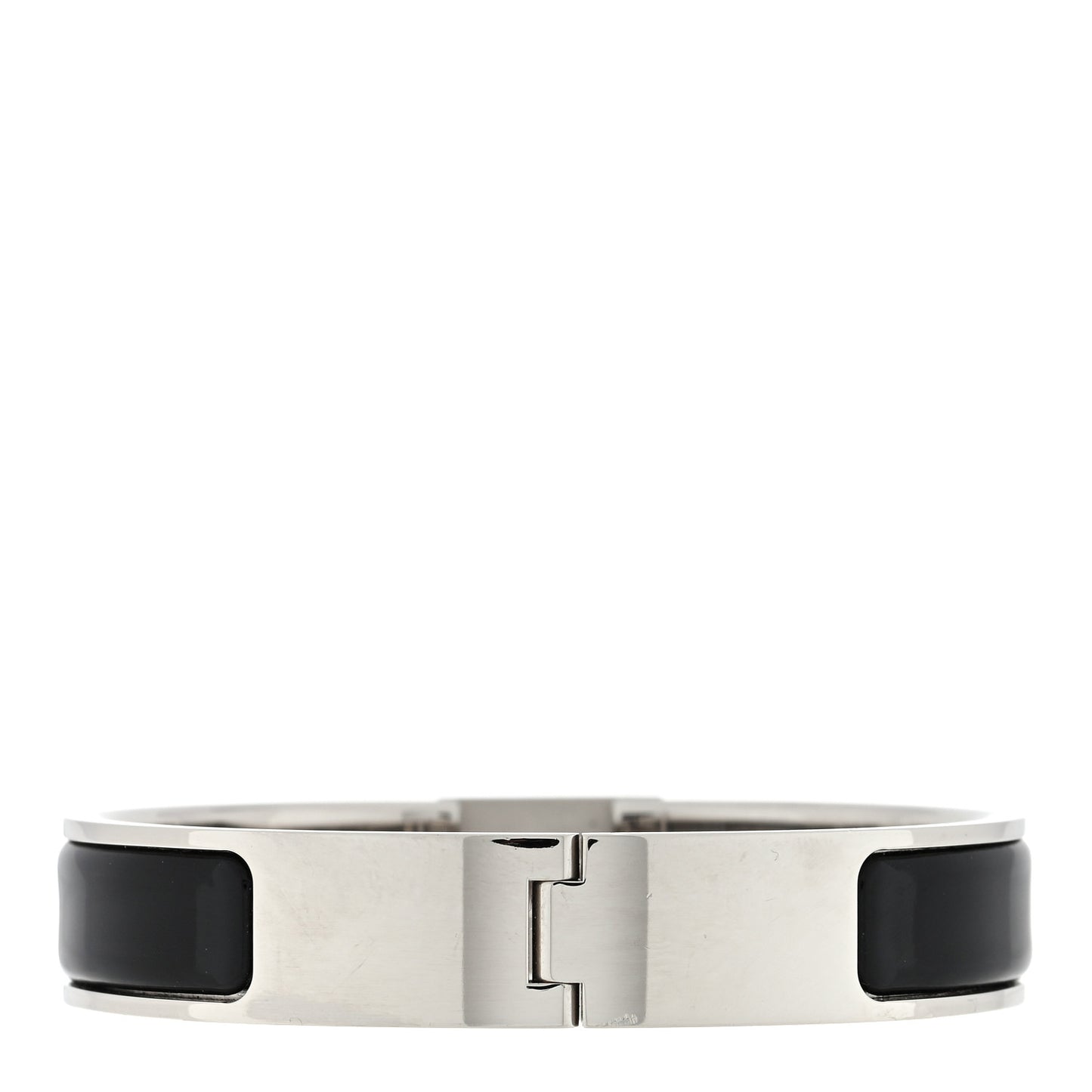 Enamel Narrow Clic Cadenas Bracelet PM Black