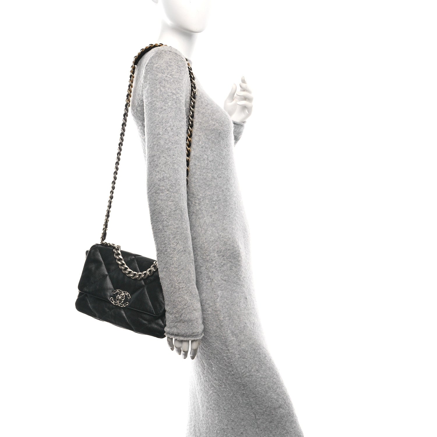 Chanel Lambskin Quilted Medium Chanel 19 Flap Black 2 of 11