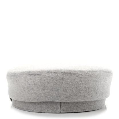 Hermes Cashmere Swift Womens Deauville Cap 59 Gris Flanelle Gold 6 of 9