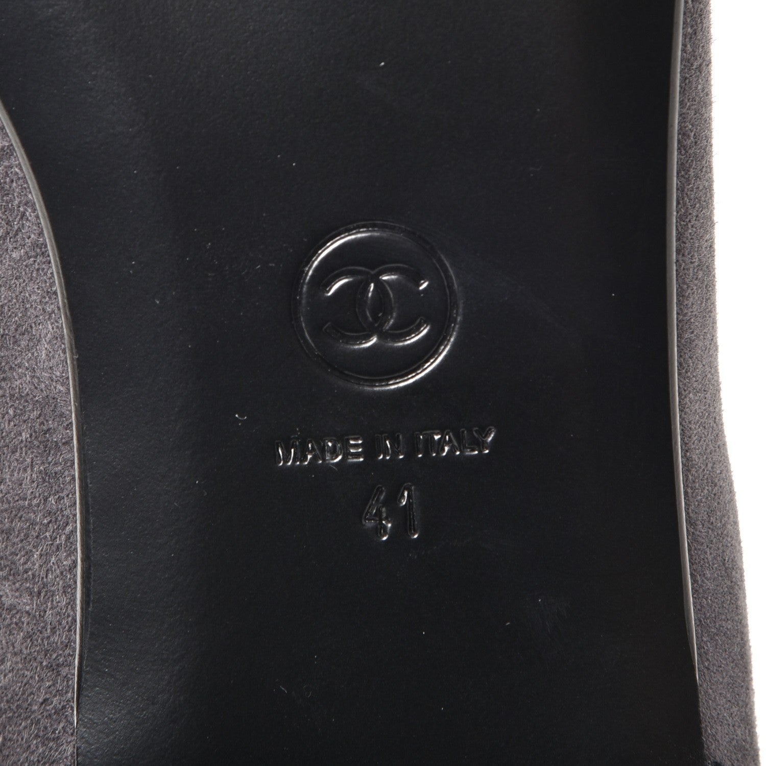 Chanel Suede Calfskin Mocassin CC Flats 41 Grey 6 of 9