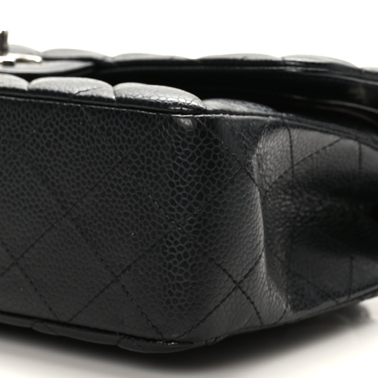 Caviar Quilted Small Double Flap Black