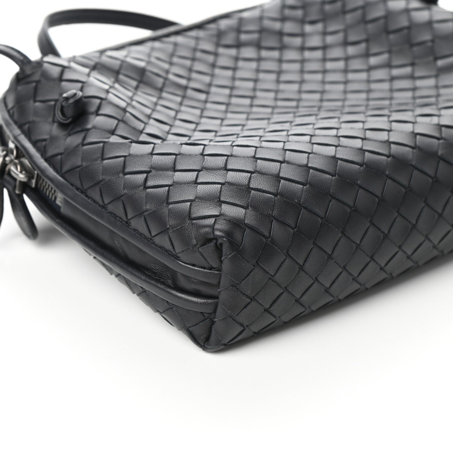 Nappa Intrecciato Nodini Crossbody Messenger Black