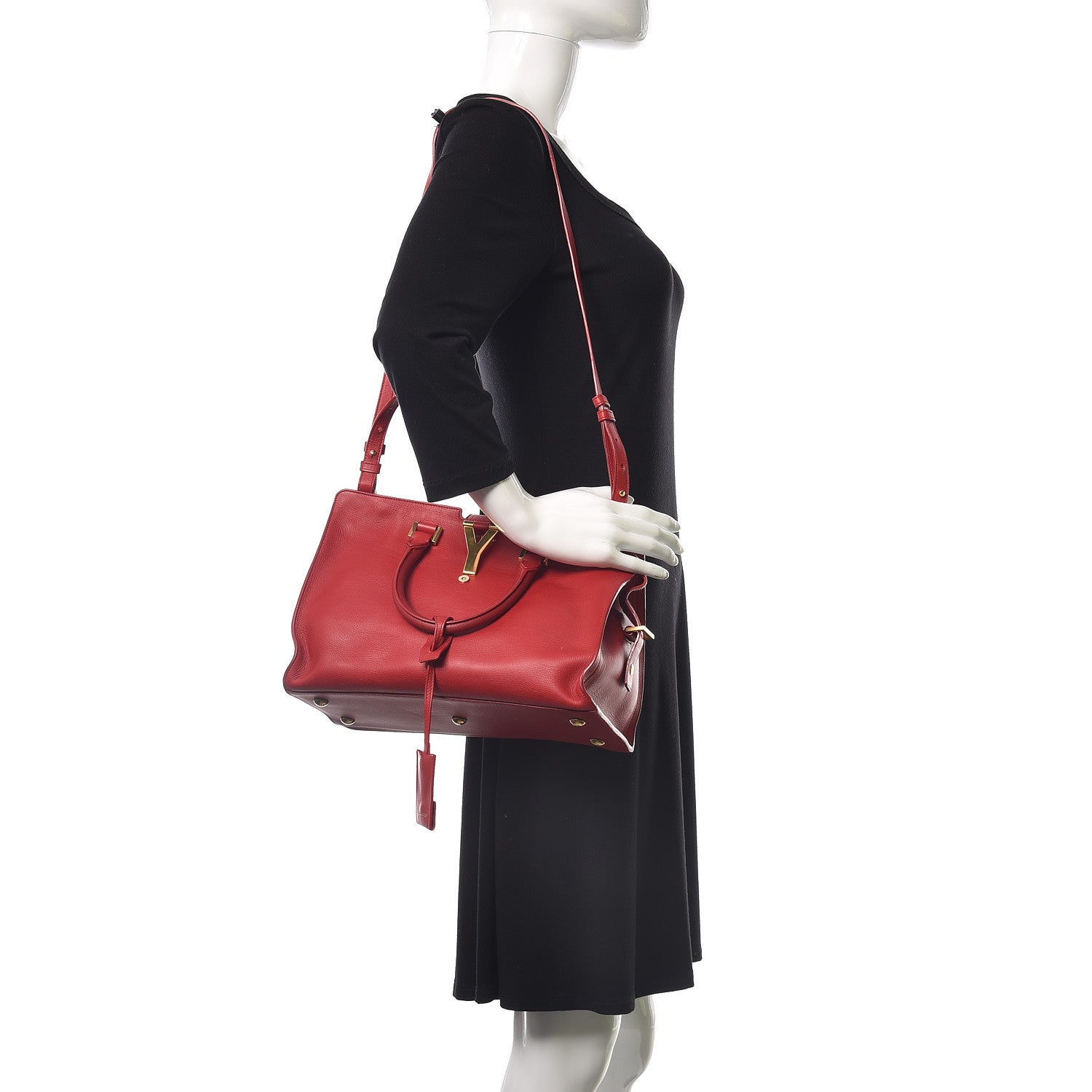 Saint Laurent Calfskin Small Classic Y Cabas Red 2 of 8