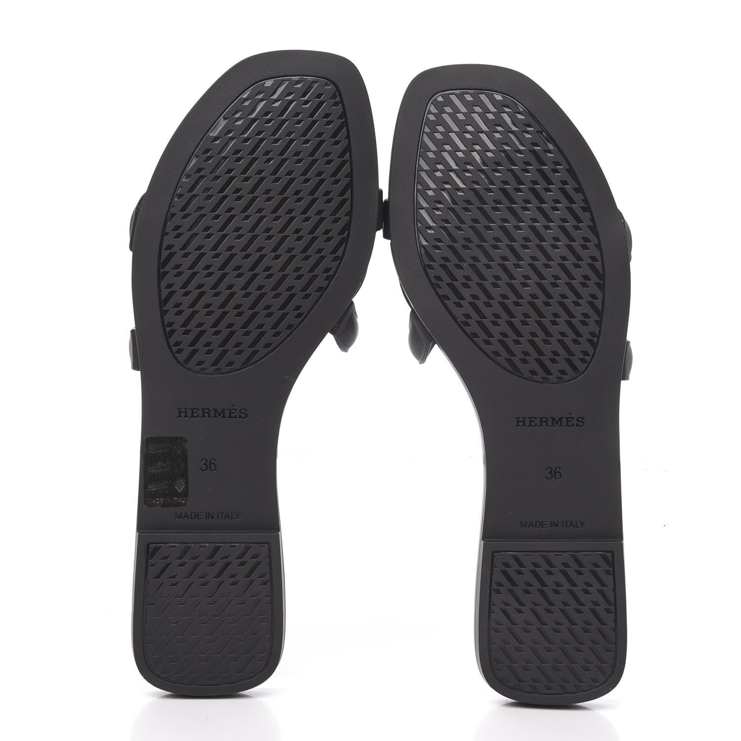Hermes Rubber Aloha Sandals 36 Black 5 of 8