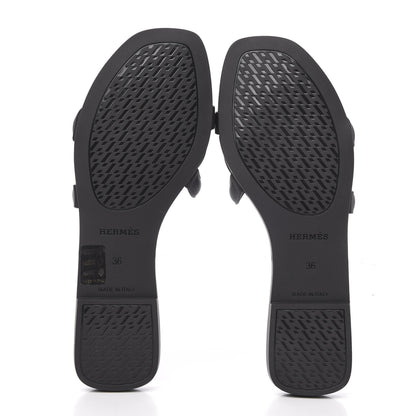 Hermes Rubber Aloha Sandals 36 Black 5 of 8