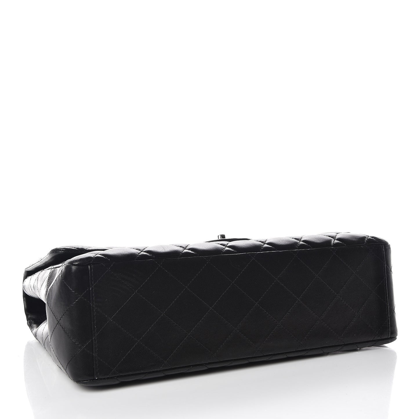 Lambskin Quilted Maxi Single Flap Black