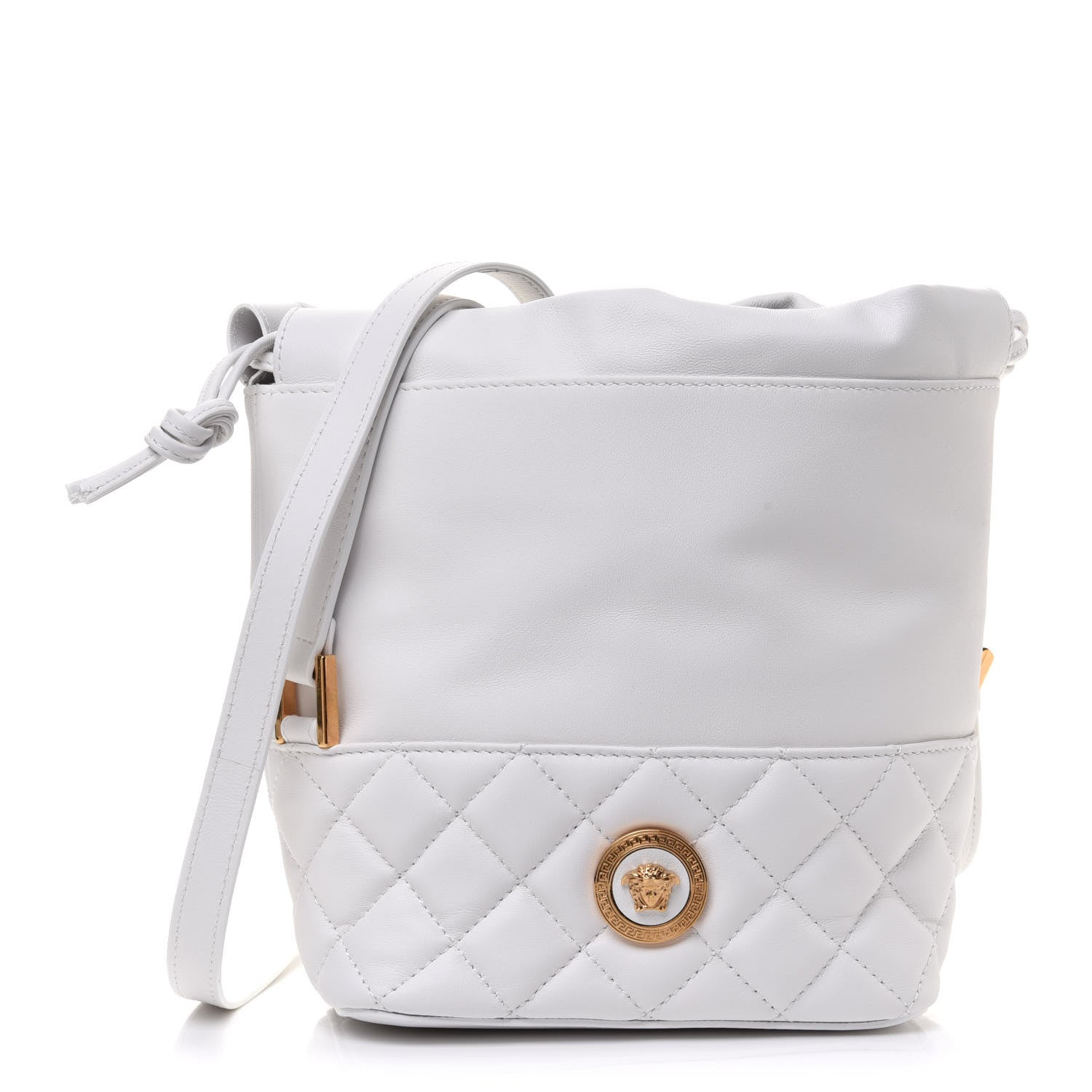Versace Nappa Quilted Medusa Bucket Bag White 1 of 12