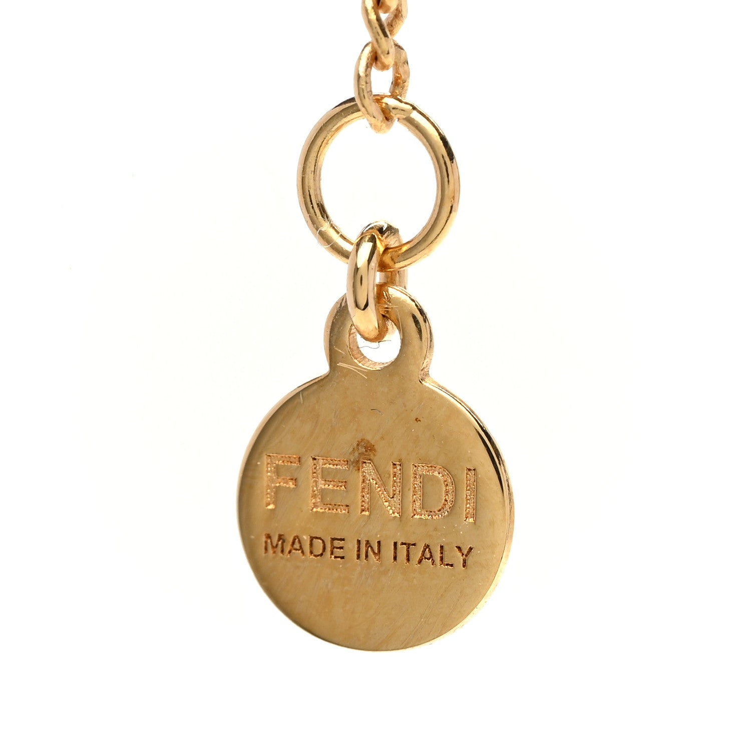 Fendi Metal Karligraphy Necklace Gold 5 of 7