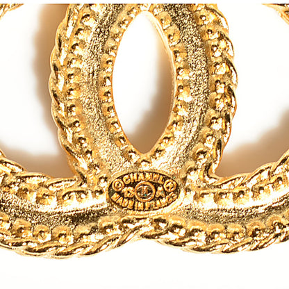Chanel CC Drop Earrings Matte Gold 3 of 4