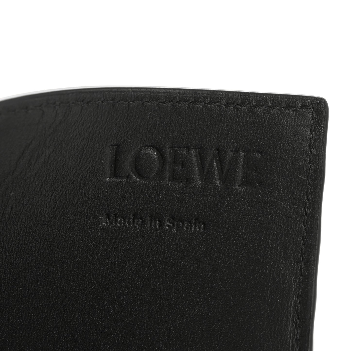 Textured Calfskin Plain Cardholder Black