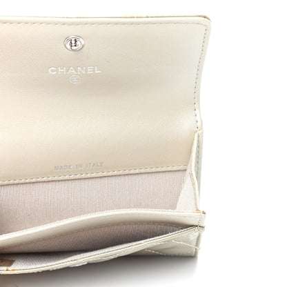 Chanel Patent Quilted Card Holder Light Gold 5 of 9