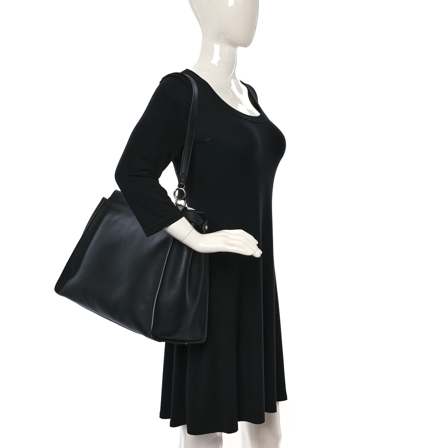 Vitello Dolce Marmol Patent Crocodile Trapuntata Large Peekaboo Iconic Satchel Black Fumo