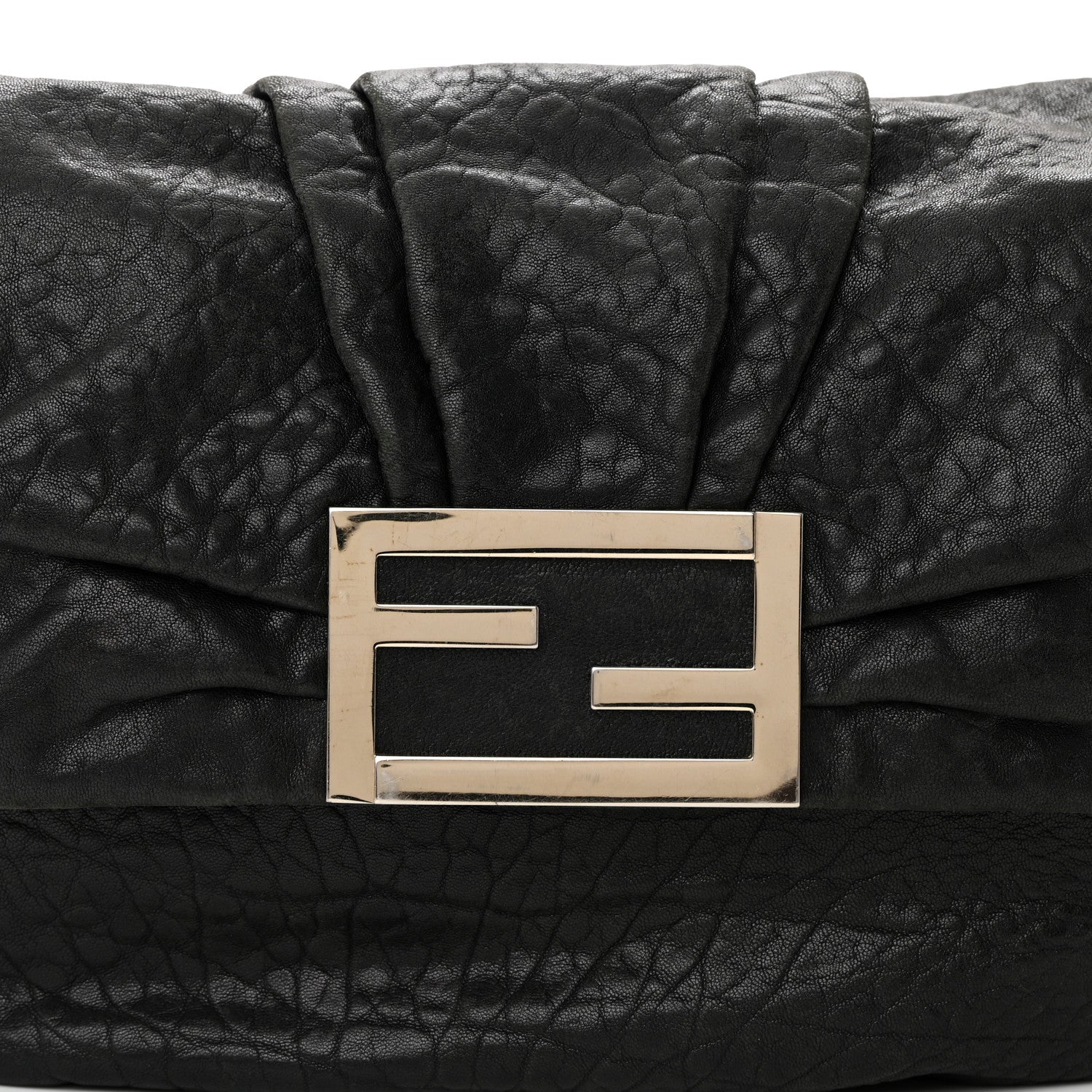 Fendi Crinkled Lambskin Mia Shoulder Flap Black 9 of 17
