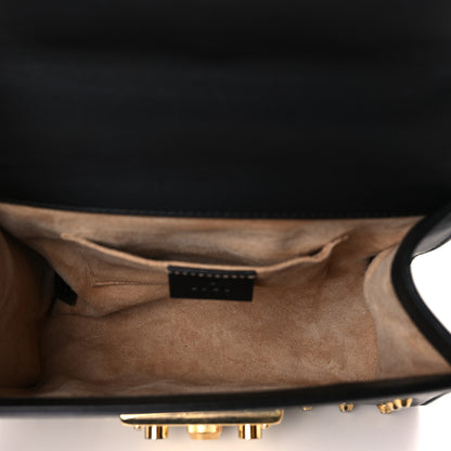 Gucci Calfskin Studded Small Padlock Shoulder Bag Black 5 of 9
