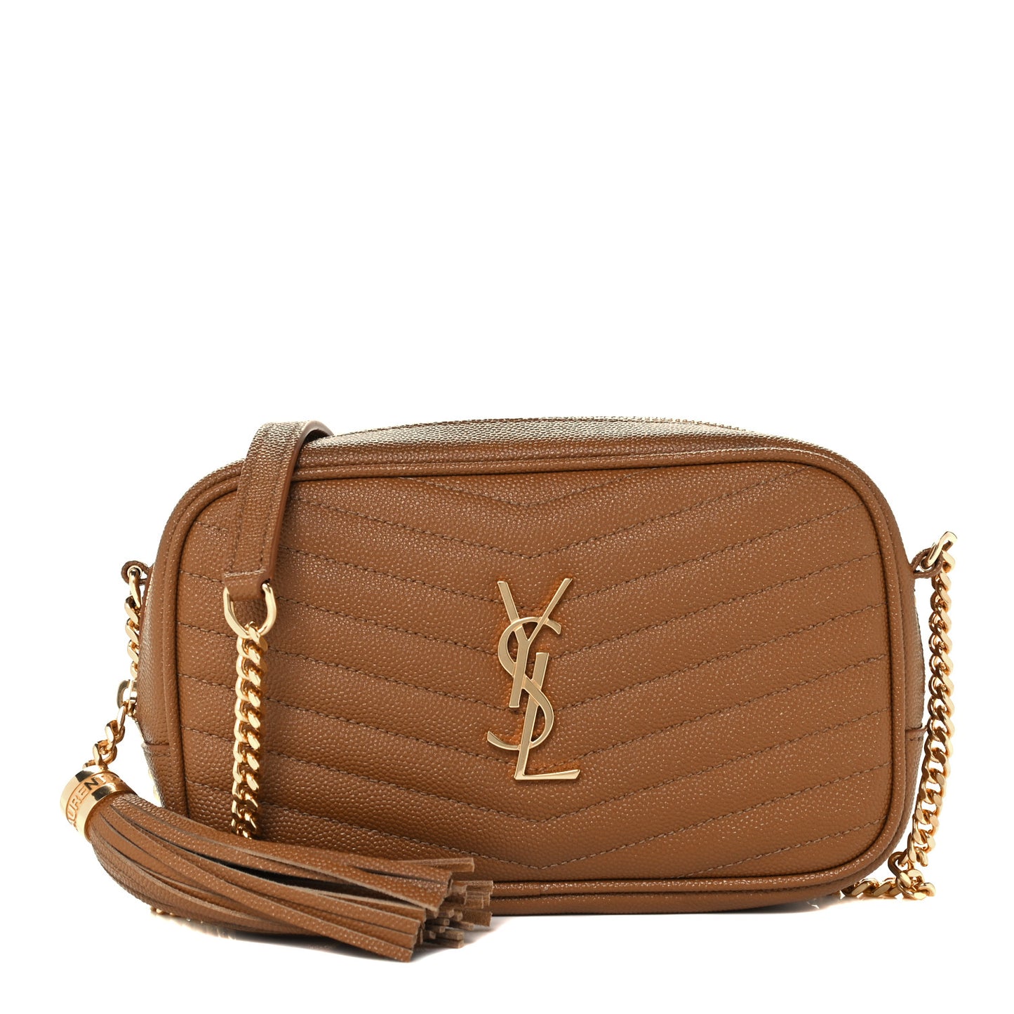 Grain De Poudre Matelasse Monogram Mini Lou Camera Bag Dark Natural