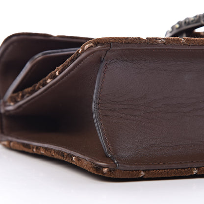 Gucci Velvet Moon Calfskin Crystal GG Monogram Small Dionysus Shoulder Bag Brown Vintage Cocoa Black Diamond 9 of 10