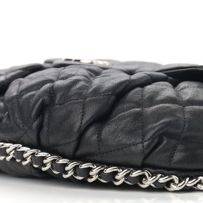 Chanel Washed Lambskin Quilted Medium Chain Around Messenger Black 10 of 13