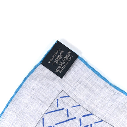 Hermes Cashmere Silk Splash Park Shawl 140 Gris Chine Bleu Turquoise 5 of 5