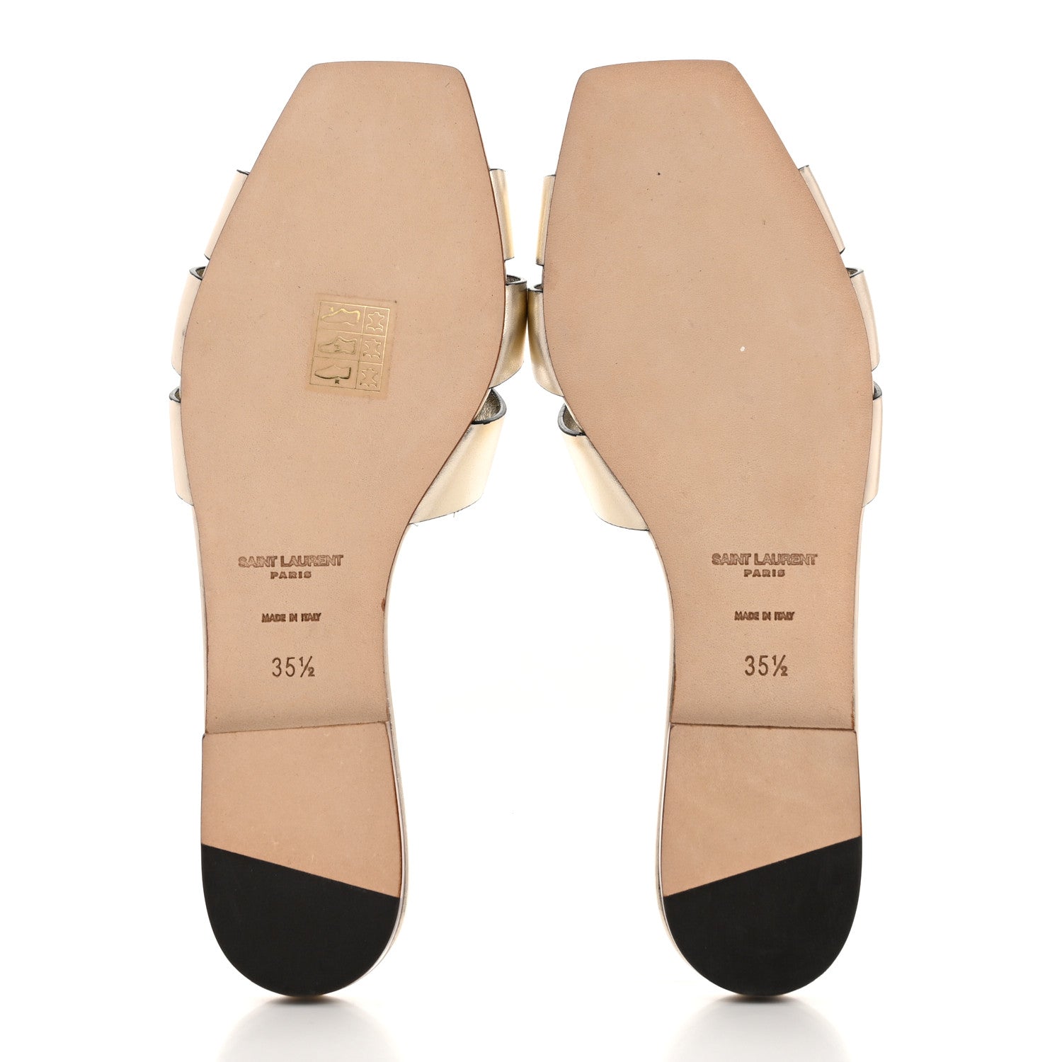 Saint Laurent Metallic Calfskin Nu Pied 05 Slide Sandals 35.5 Platino 5 of 9
