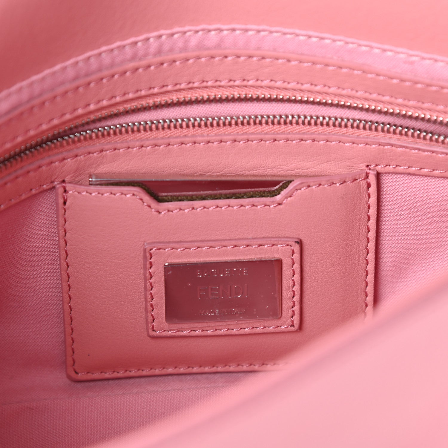 Fendi Calfskin Elaphe Monster Eyes Baguette Bois de Rose Naturale 6 of 9