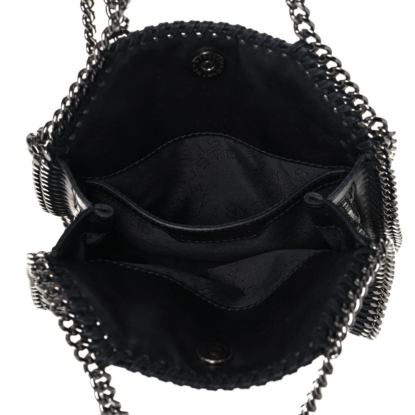 Crystal Stones Tiny Fold Over Falabella Black