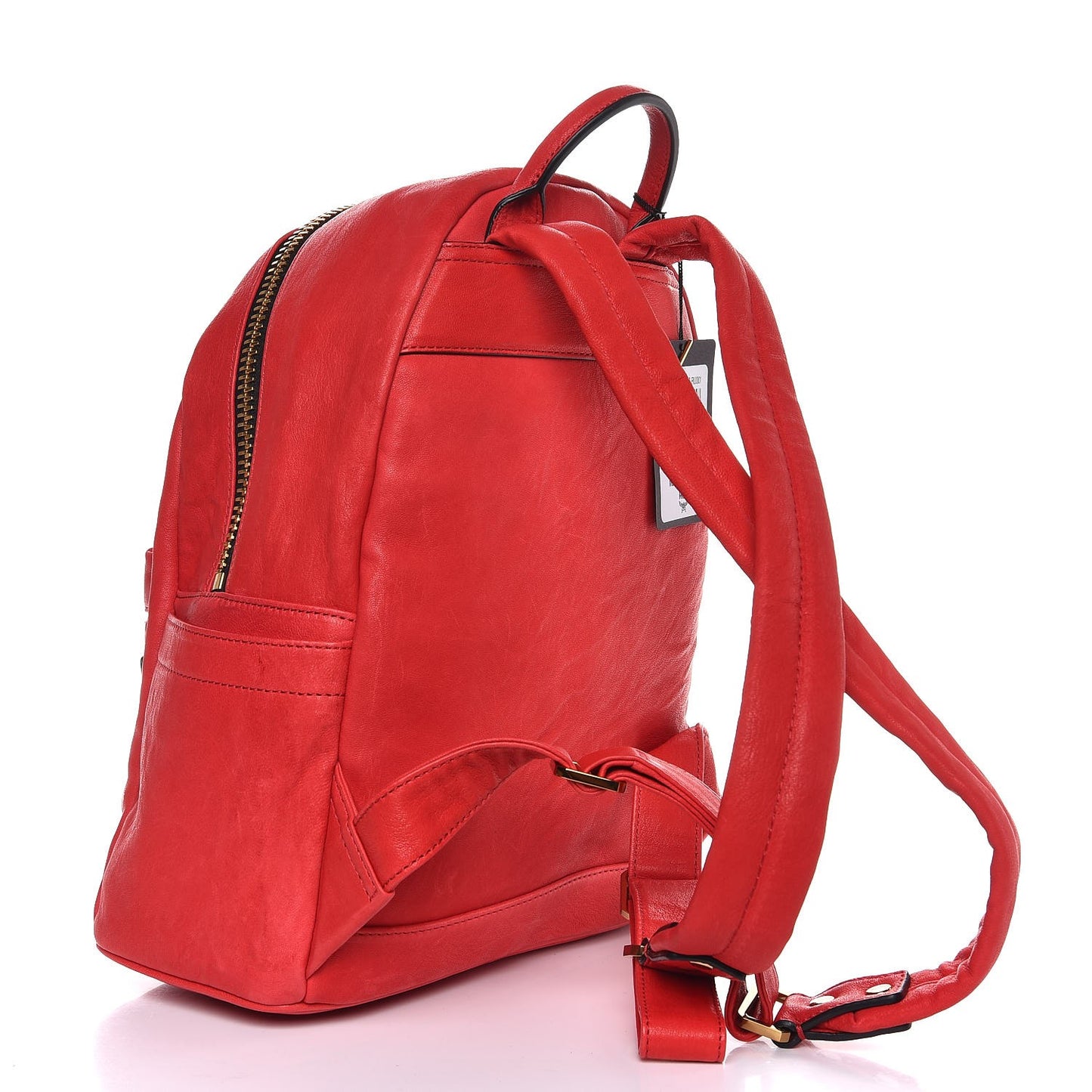 Lambskin Fox Fur Small Stark Insignia Backpack Red