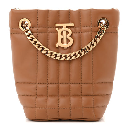 Burberry Lambskin Quilted Mini Lola Bucket Bag Maple Brown 1 of 9