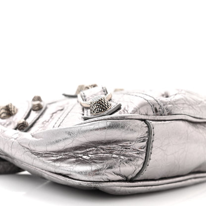 Balenciaga Metallic Agneau Arena Le Cagole Purse With Chain Mini Silver 10 of 13