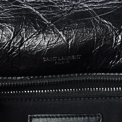 Saint Laurent Crinkled Calfskin Matelasse Monogram Medium Niki Chain Satchel Black 6 of 12