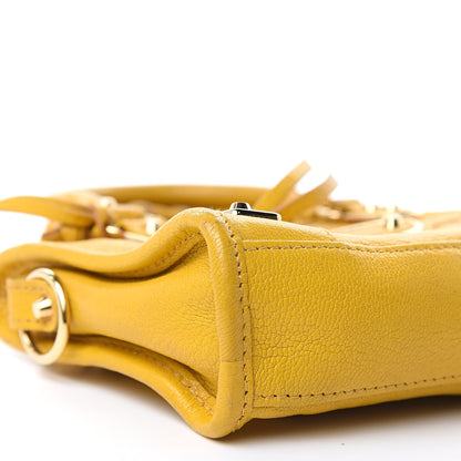 Balenciaga Chevre Silver Metallic Edge Hardware Nano City Jaune Epi 8 of 14