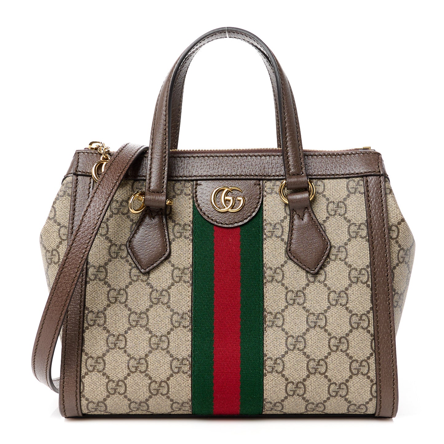 GG Supreme Monogram Small Ophidia Tote Bag Brown