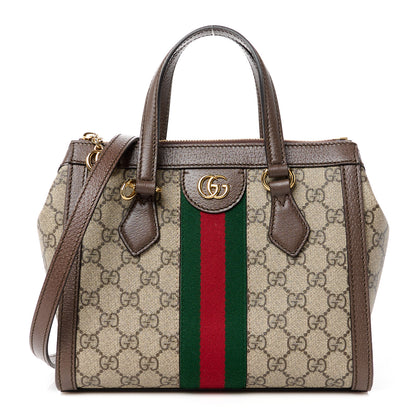 Gucci GG Supreme Monogram Small Ophidia Tote Bag Brown 1 of 12