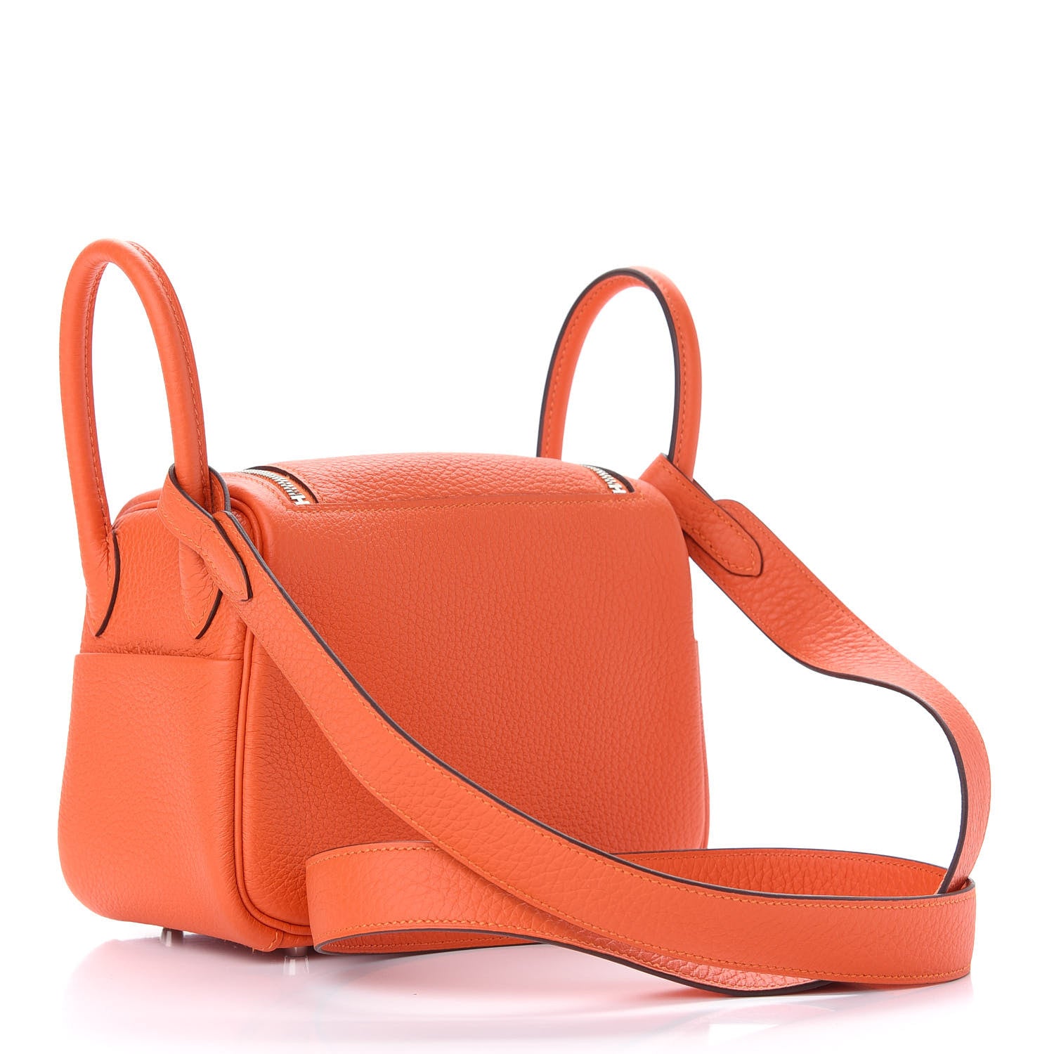 Hermes Taurillon Clemence Mini Lindy 20 Feu 3 of 9