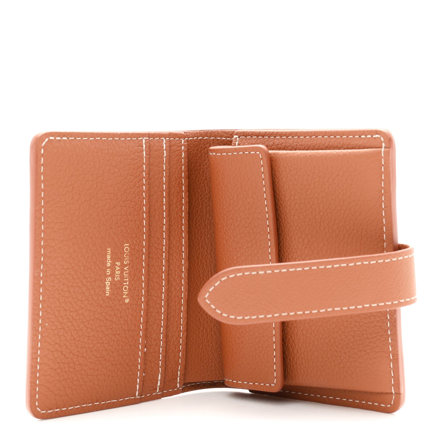 Louis Vuitton Grained Calfskin Low Key Compact Wallet Cognac 5 of 6