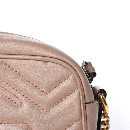 Gucci Calfskin Matelasse Mini GG Marmont Chain Shoulder Bag Porcelain Rose 12 of 15