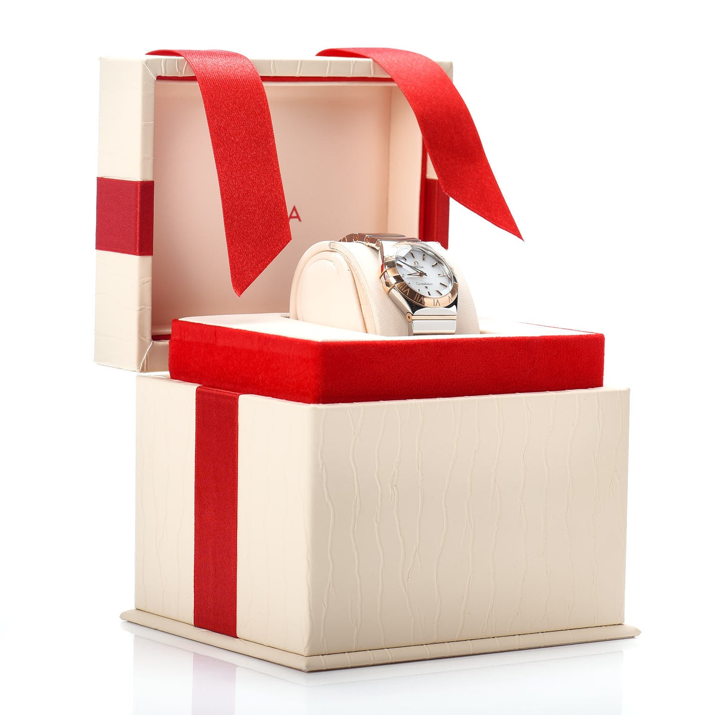 Stainless Steel 18K Red Gold Mother of Pearl 27mm Constellation Quartz Watch 123.20.27.60.05.003