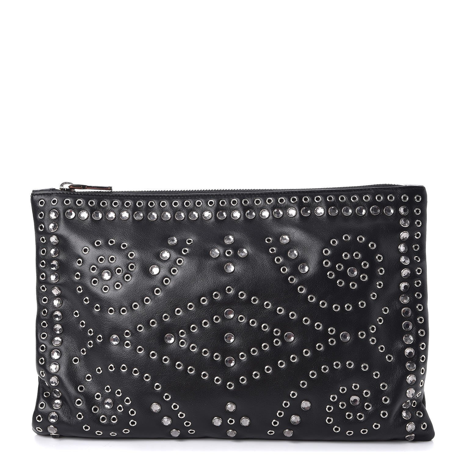 Prada Vitello Vintage Studded Clutch Black 1 of 7