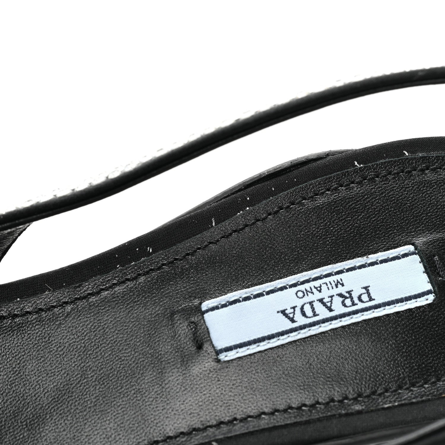 Prada Satin Crystal Logo 45mm Slingback Pumps 37 Cristal 10 of 10