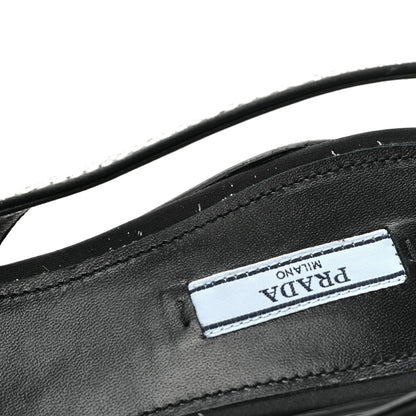 Prada Satin Crystal Logo 45mm Slingback Pumps 37 Cristal 10 of 10