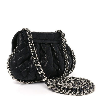 Chanel Washed Lambskin Quilted Mini Chain Around Flap Black 2 of 10