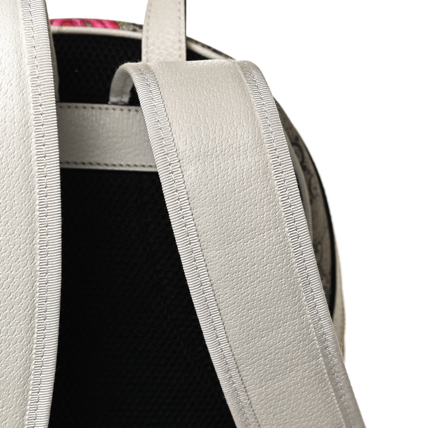GG Supreme Monogram Flora Web Small Ophidia Day Backpack White