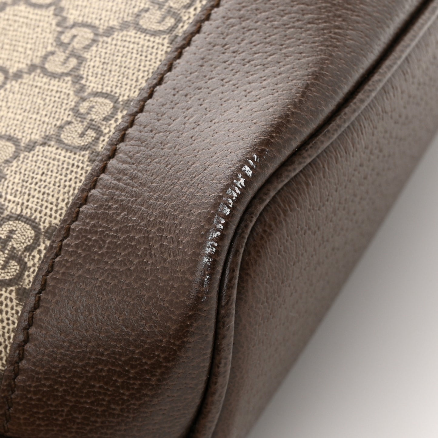 GG Supreme Monogram Textured Calfskin Small Ophidia Shoulder Tote Bag Beige Ebony New Acero
