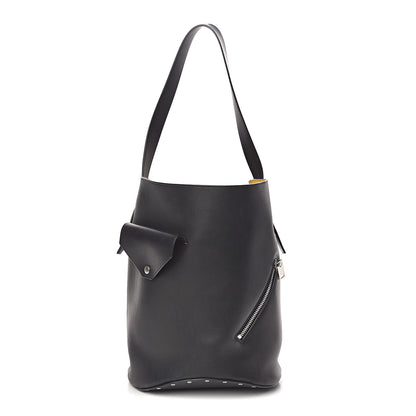 Celine Natural Calfskin Biker Bucket Shoulder Bag Black Sunflower 1 of 9