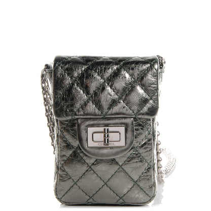 Chanel Aged Calfskin 2.55 Reissue Phone Case Dark Silver 1 of 8