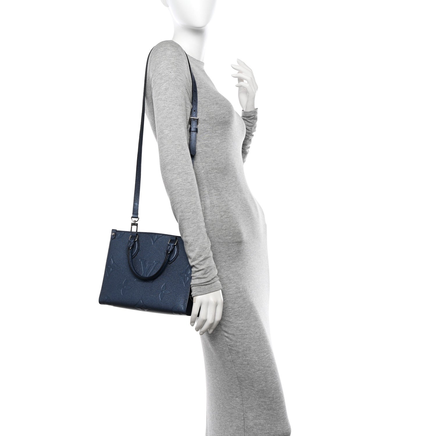 Louis Vuitton Metallic Empreinte Monogram Giant Onthego PM Navy Nacre 2 of 9