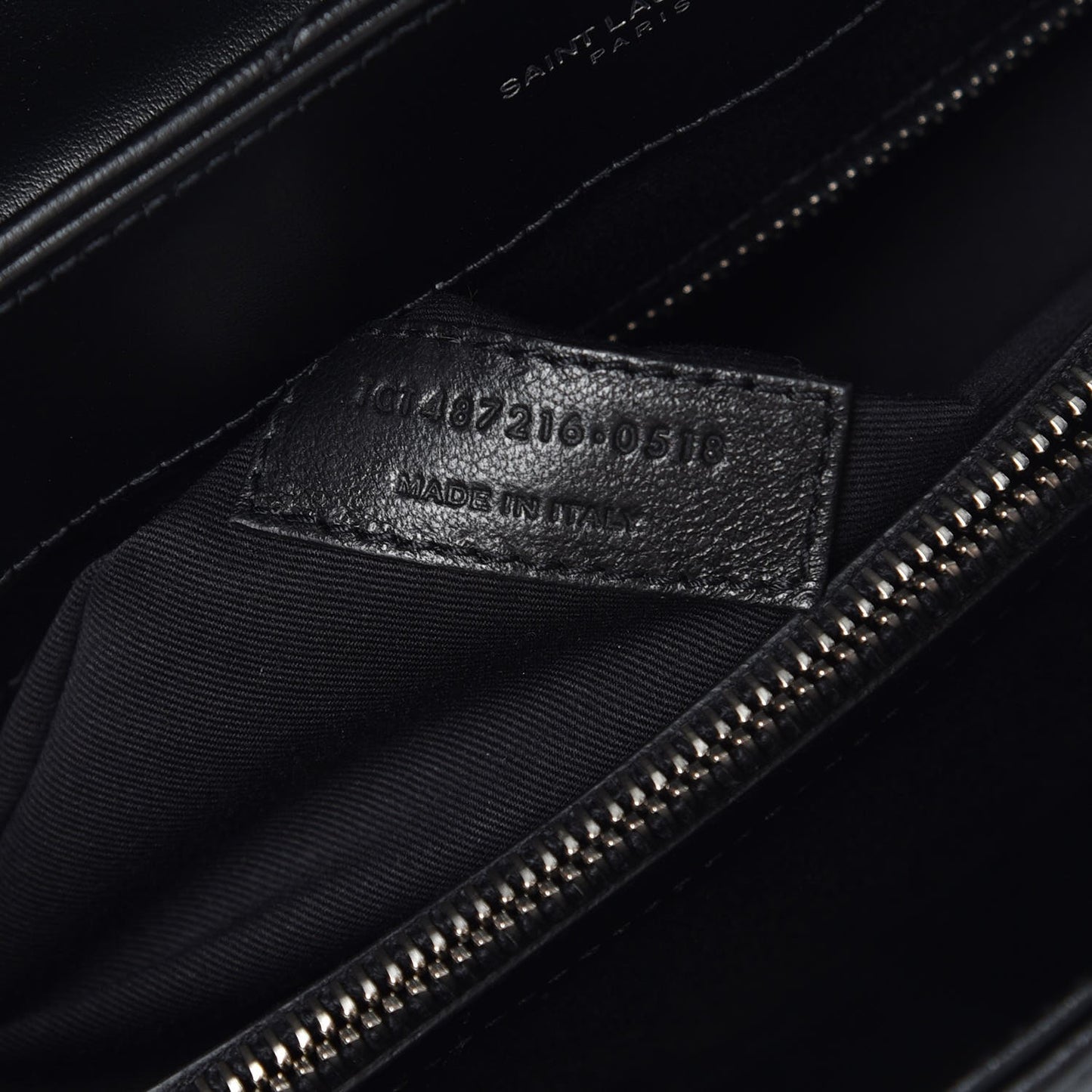 Calfskin Y Quilted Monogram Medium Loulou Chain Satchel Black