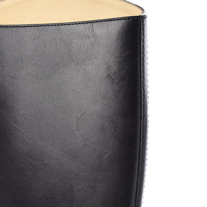 Chanel Calfskin Logo Riding Boots 38 Black 14 of 14