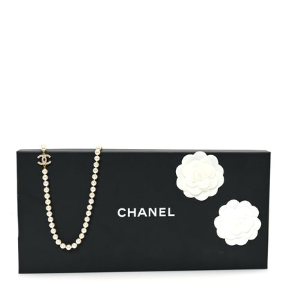 Chanel Crystal Pearl CC Long Necklace Gold 6 of 6