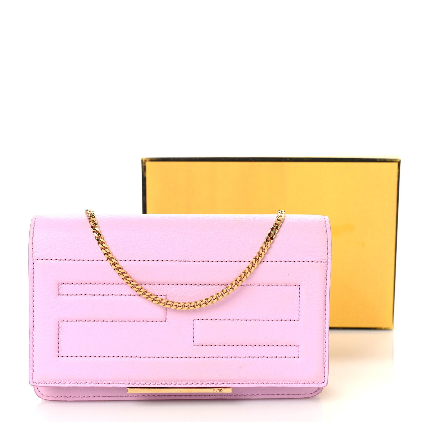 Vitello Flamingo Tube Wallet on Chain Lavanda