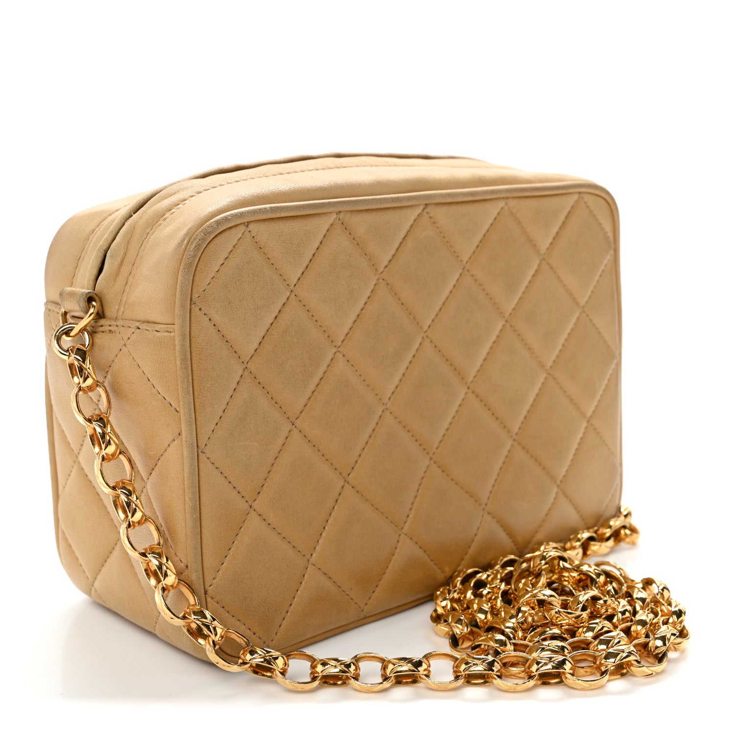 Chanel Lambskin Quilted Tassel Flap Camera Bag Light Beige 3 of 13